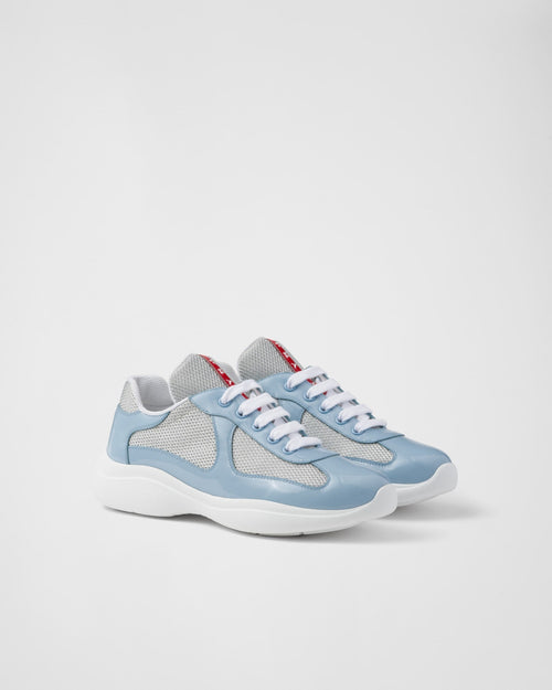 Baskets Prada America’s Cup en tissu Bike bleu ciel