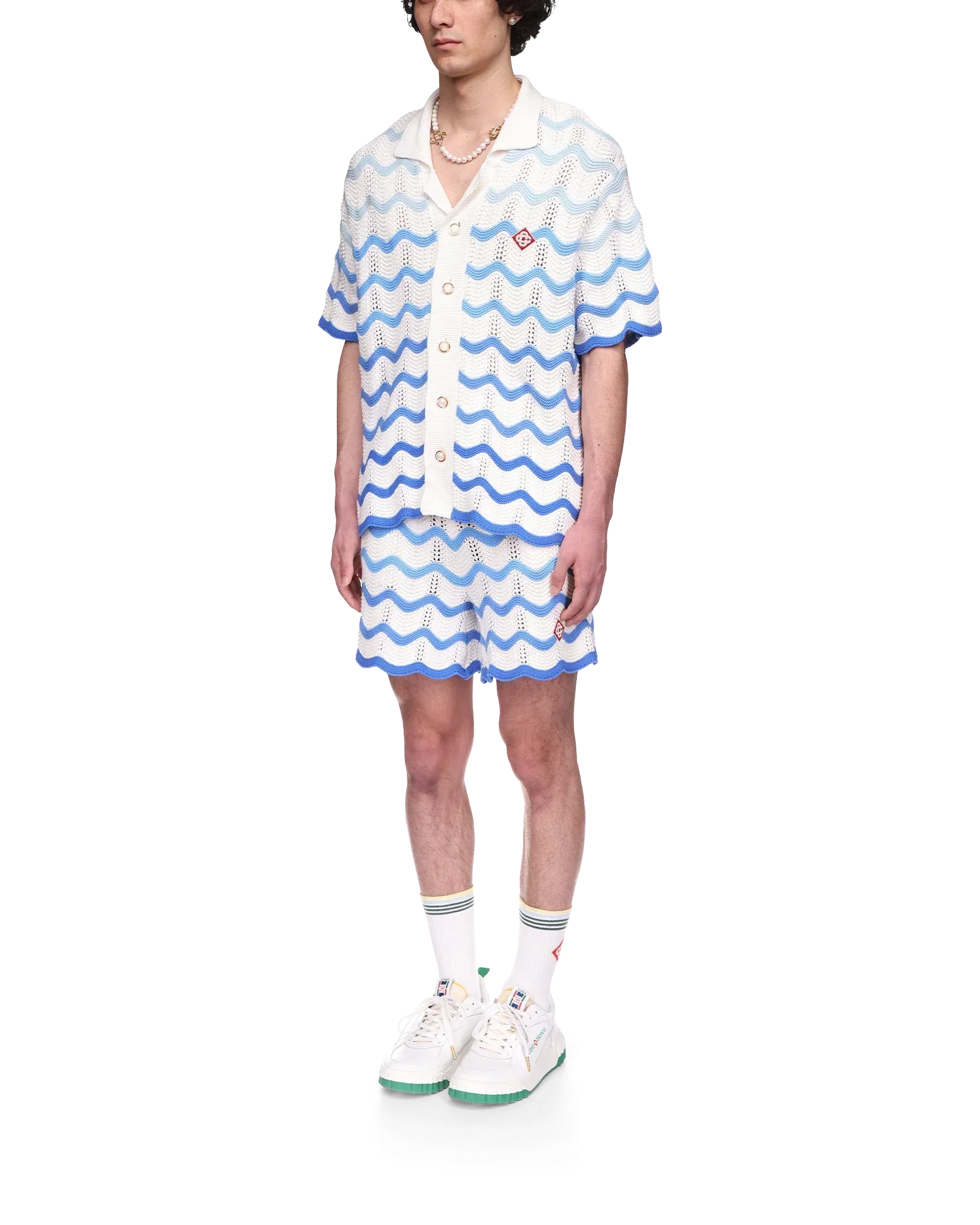 Wavy Gradient Crochet Shirt - casablanca (2)