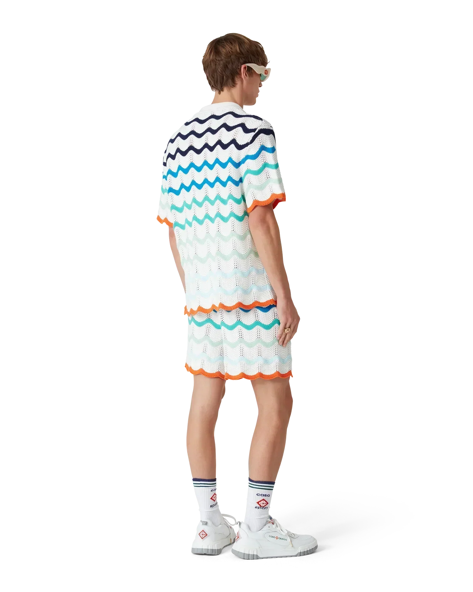 Gradient Wave Crochet Shirt