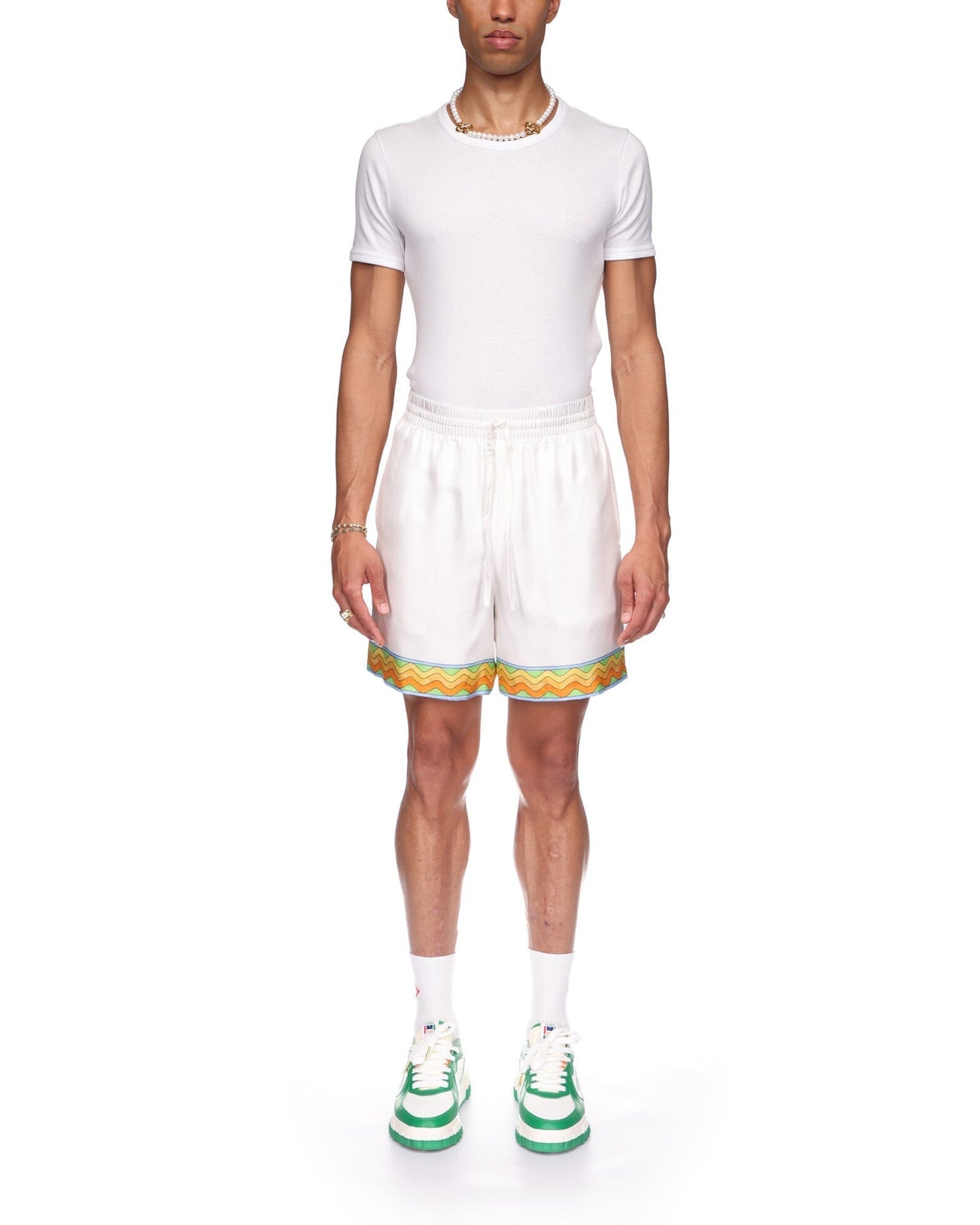 Afro Cubism Tennis Club Silk Shorts