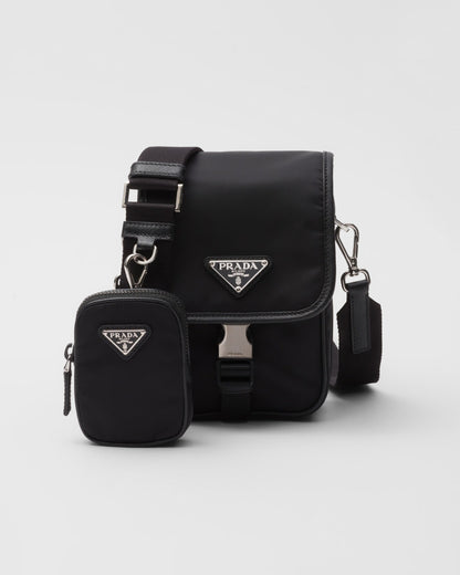 Sac porté épaule en Re-Nylon et cuir Saffiano