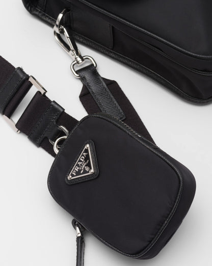 Sac porté épaule en Re-Nylon et cuir Saffiano