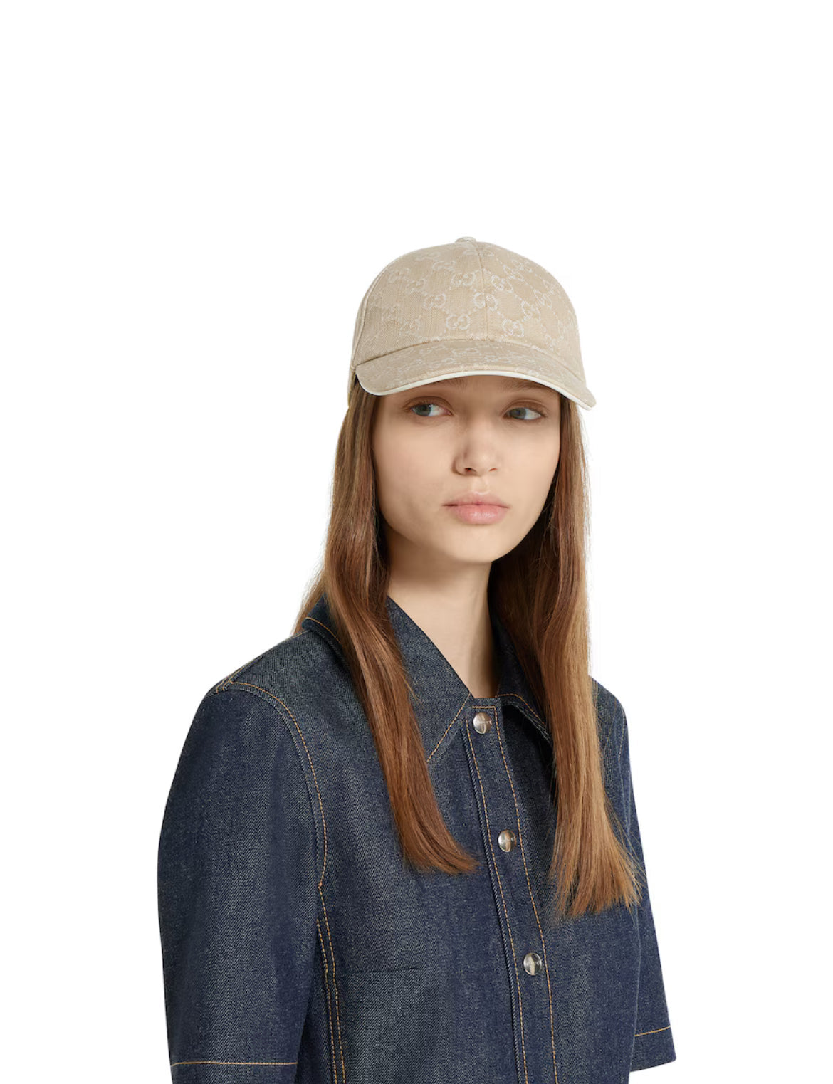 Casquette en denim GG avec détail Mors