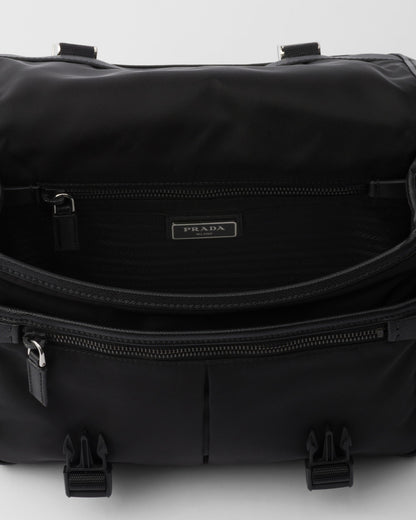 Sac porté épaule en Re-Nylon et cuir Saffiano