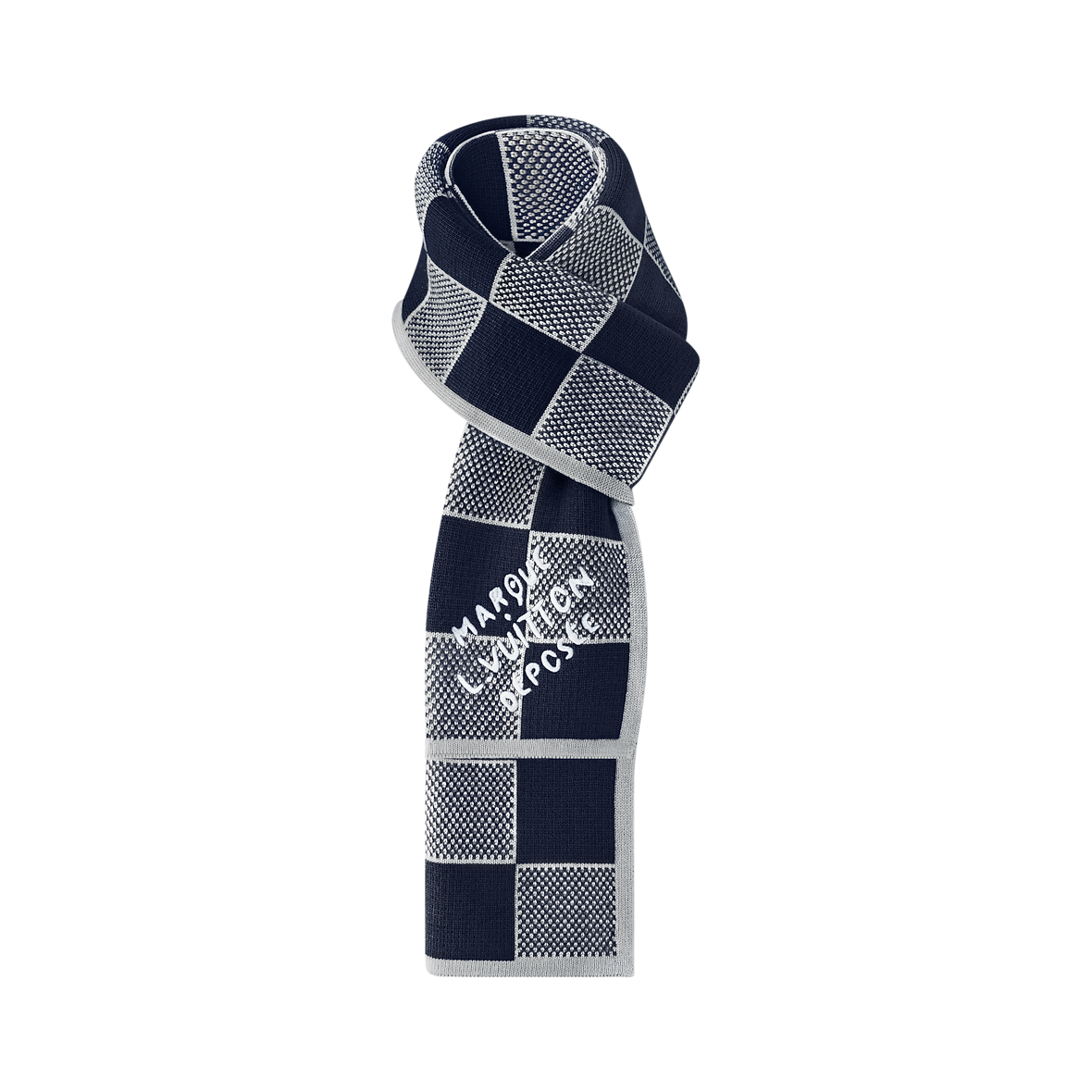 Bonnet et Écharpe Damier Heritage Bleu Marine