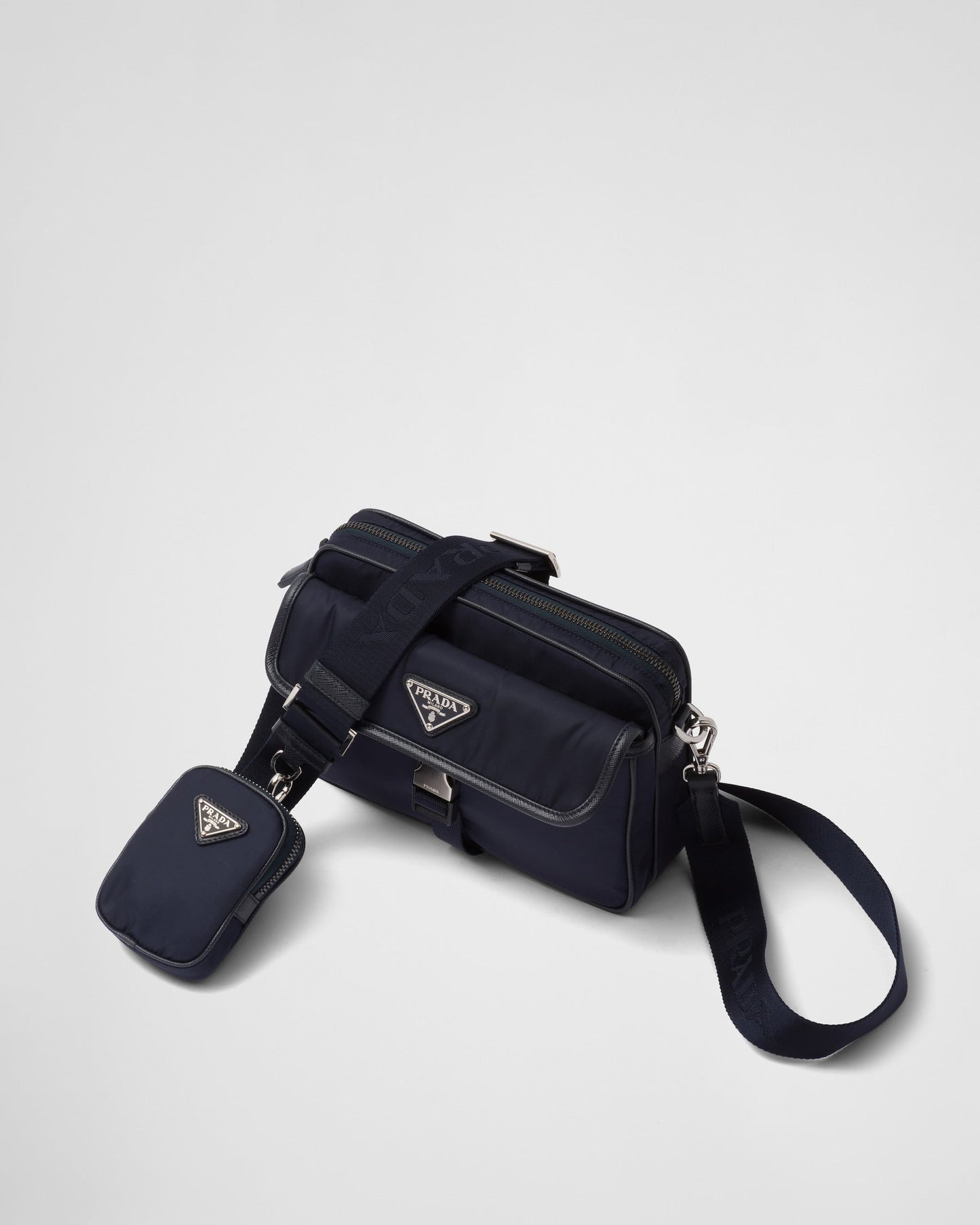 Sac porté épaule en Re-Nylon et cuir Saffiano