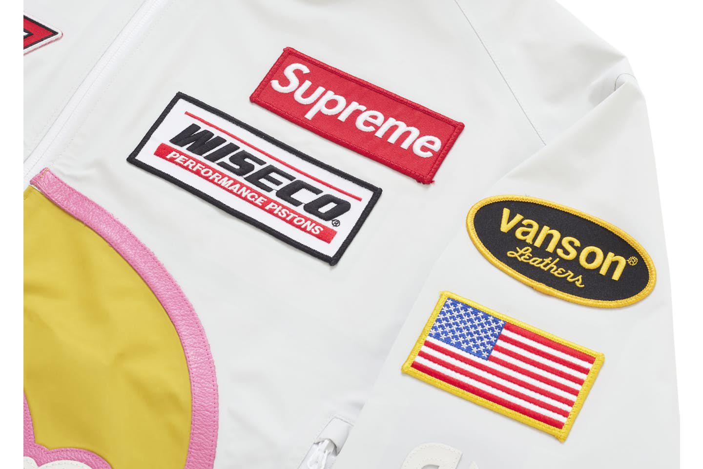 Veste extérieure en cuir GORE-TEX Supreme Vanson Leathers, blanche