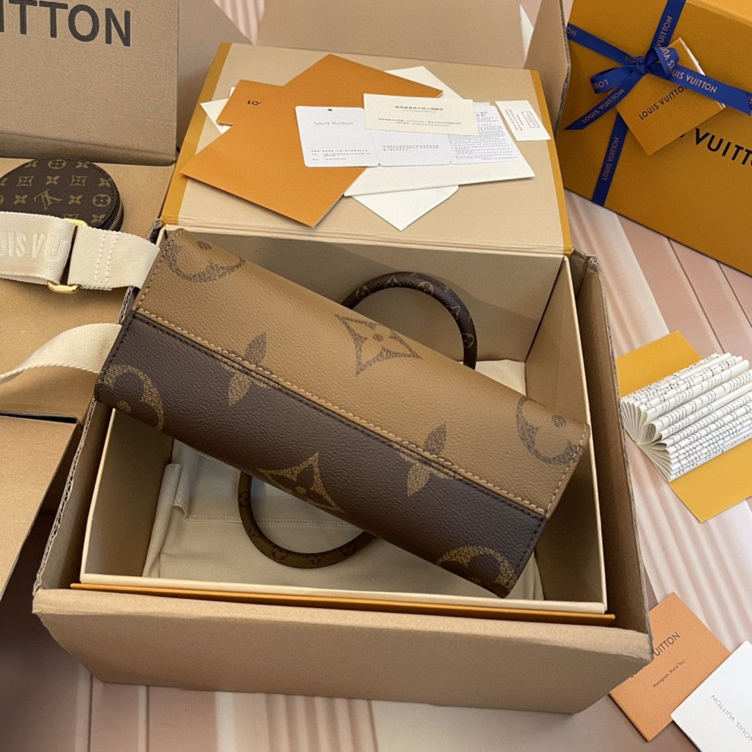 LV - Petit Cabas OnTheGo BB Maron double