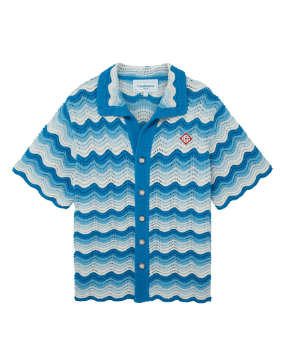 Wavy Gradient Crochet Shirt