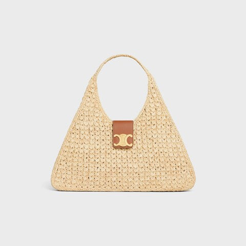 Celine - Classic Panier Cabas Triangle Raffia Calfskin